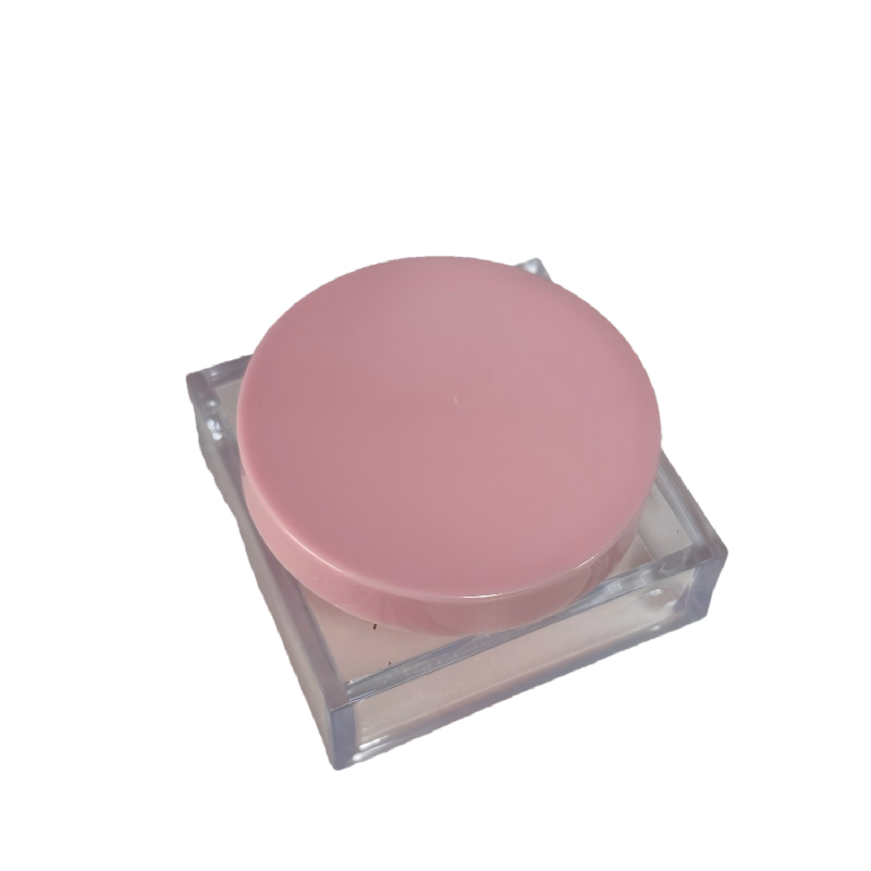 2522空塑料圆盖散粉盒 带旋转中网方形包装容器