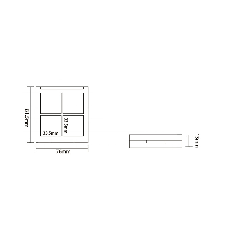 809-6黑色方形六格腮红盒