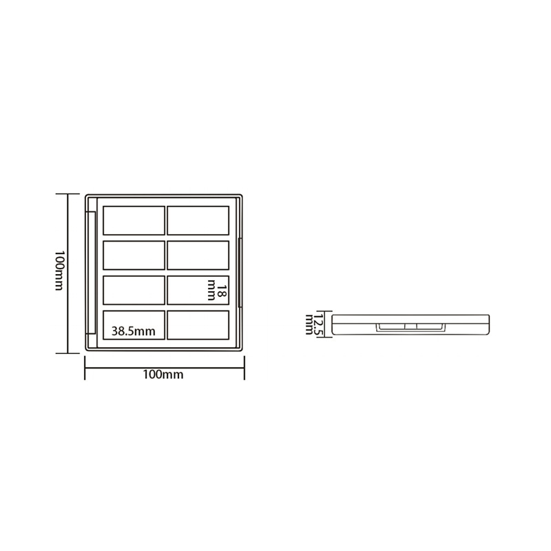 1007-15 黑色方形15格眼影盒